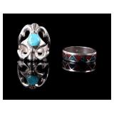 Navajo Silver Turquoise and Multi Stoned Rings.