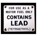 "For Use As A Motor/Contains Lead" Sign circa 1985