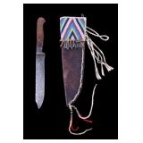 Blackfoot Beaded Sheath and Trade Knife circa 1880