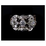 Pre-1920 Art Deco Diamond White & Yellow Gold Ring