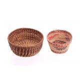 Paiute Indian Pine Needle & Wicker Basket Pair