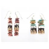 Navajo Tommy & Rose Singer Barrel Bead Earrings