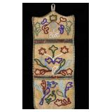 Whimsical Canadian Cree Beaded Wall Pocket 1900