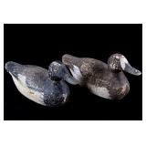 Pair of Hand Carved Wooden Canvasback Duck Decoys