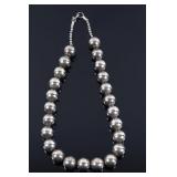 Navajo Sterling Silver Beaded Necklace