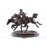Frederic Remington Wounded Bunkie Western Bronze