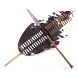 Zulu KwaZulu Cow Hide Tribal Shield & Kuwfta Spear