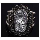 Navajo Scrimshaw & Sterling Silver Bracelet