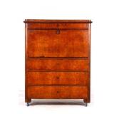 Bookmatch Burl Drop Front Secretary Desk Dresser