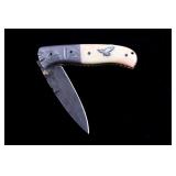 Navajo Yellowhorse Damascus Silver Eagle Knife