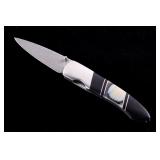 Wooly Mammoth Damascus & Jet Custom Knife