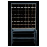 Mid 1900s Steel Rural Post Office Bin Cabinet