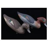 Green Wing Teal Decoy Pair by Patrick Vincenti