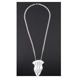 Signed Navajo Sterling Silver Pendant Necklace