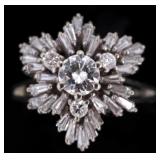 Art Deco 2.0 cts. European Cut Diamond & Gold Ring