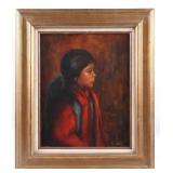 Signed Original Indian M. Elder Portrait Painting