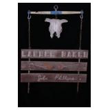 Mid 1900s Laurel, Mt Laurel Ranch Sign w/ Skull