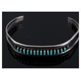 Navajo Sterling & Turquoise Petite Old Pawn Cuff