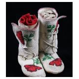 Crow Apsaalooke Beaded High-Top Moccasins 1950