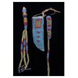 Sioux Fully Beaded Awl Case & Knife Sheath c. 1890