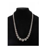 Navajo Graduated Concho Sterling Silver Necklace