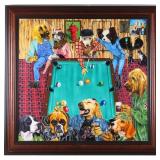 1989 Dogs Playing Pool by Mike Bradley