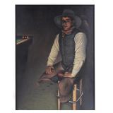 Greenhorn By Jim Leff Framed Oil on Canvas