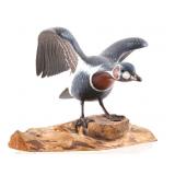 "Fighting Red Breast" Woodcarving By Hai-Feng Ma