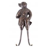 Bronze Dog in Suit Coat Hook Wall Decor