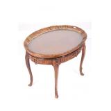 Mid 20th. C Oak Glass Top Side Butler Coffee Table