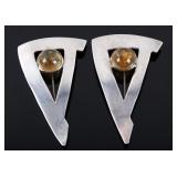 Navajo Sterling Silver and Amber Pins