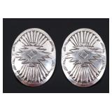 Navajo Sterling Silver Hand Tooled Earrings
