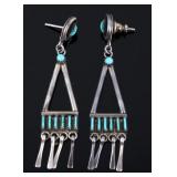 Navajo Sterling & Turquoise Petite Point Earrings