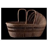 Large Hooded Baby Carrier Basket Circa Mid 1900s
