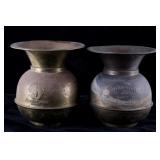 Brass Redskin & Hannibal St Joseph RR Spittoons