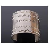 Navajo Native American Stamped Silver Cuff