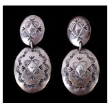 Navajo Native American Sterling Silver Earrings