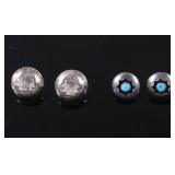 Two Pair of Navajo Silver & Turquoise Earrings