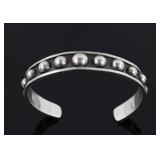 Marked Mexico Sterling Silver Bead Bracelet