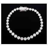 EXCELLENT 9.05 ct. Diamond 18K White Gold Bracelet