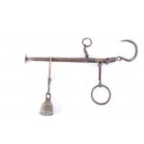 Late 19th C Steelyard Hanging Balance Beam Scale