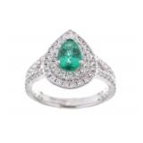 Luxury Emerald & Diamond Platinum Ring