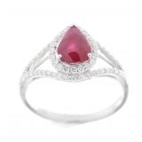Vintage Estate Ruby & Diamond Platinum Ring