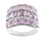 Natural Pink Sapphire & Diamond 18K Gold Ring
