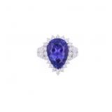 GIA AAA Tanzanite VS1 Diamond & Platinum Ring