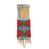 20th C. Southern Plains Beaded Patriotic Pipe Bag