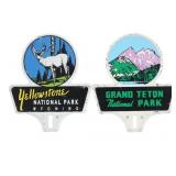 Vintage Yellowstone & Grand Tetons License Toppers
