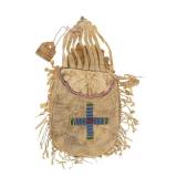 19th C. Sioux Beaded Puzzle Pouch - N. Dakota