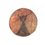 Historic Cheyenne Horned Figure Painted War Shield