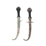 19th-century Jambiya Silver Mounted Daggers (2)